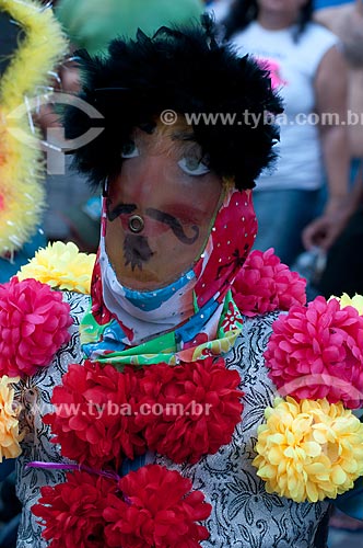  Assunto: Pessoa fantasiada de clóvis ou Bate - Bola no centro do Rio de Janeiro durante carnaval de rua  / Local: Rio de Janeiro - RJ - Brasil  / Data: 09/04/2010 