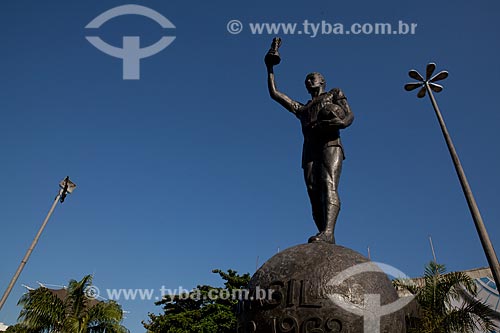  Estátua do Bellini, feita pelo escultor Mateus Fernandes, em frente ao Estádio Jornalista Mário Filho - Maracanã. A estátua homenageia os campeões de 1958 e 1962 e recria o gesto do capitão Bellini de erguer a taça em comemoração ao título   - Rio de Janeiro - Rio de Janeiro - Brasil