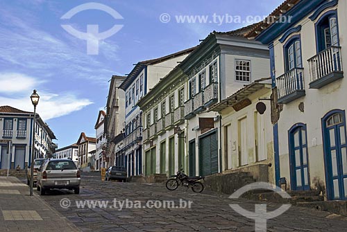  Assunto: Início da Rua Direita no Centro Histórico da cidade  / Local:  Diamantina - Minas Gerais - MG  / Data: 12/2009 