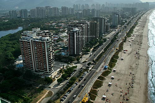  Assunto: Vista aérea da Praia da Barra da Tijuca  / Local:  Rio de Janeiro - RJ - Brasil  / Data: 02/2011 