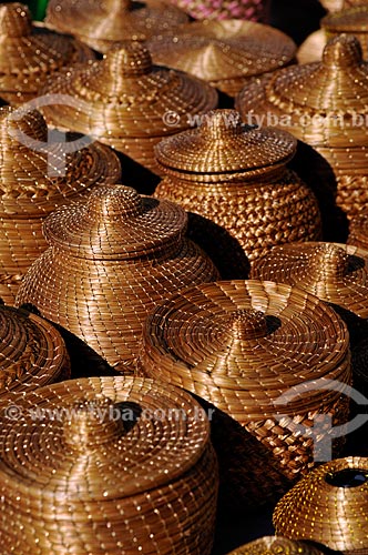  Assunto: Vasos de capim dourado na Feira do Bosque / Local: Palmas - Tocantins (TO) - Brasil / Data: 02/2011 