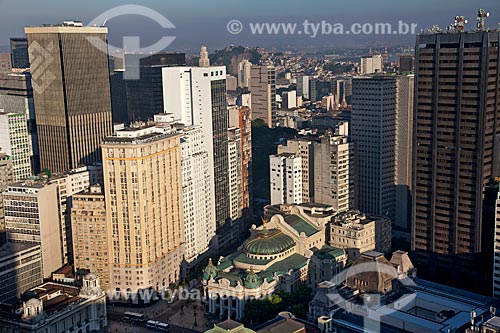  Vista do centro da cidade com Teatro Municipal em primeiro plano  - Rio de Janeiro - Rio de Janeiro - Brasil