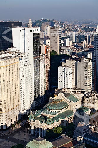  Vista do centro da cidade com Teatro Municipal em primeiro plano  - Rio de Janeiro - Rio de Janeiro - Brasil