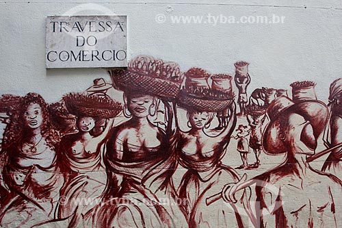  Assunto: Mural retratando cena baiana / Local: Rio de Janeiro (RJ) - Brasil / Data: 03/2011 