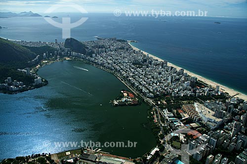  Assunto: Vista aérea da Lagoa Rodrigo de Freitas e das praias de Ipanema e Leblon / Local: Rio de Janeiro - RJ - Brasil / Data: 02/2011 