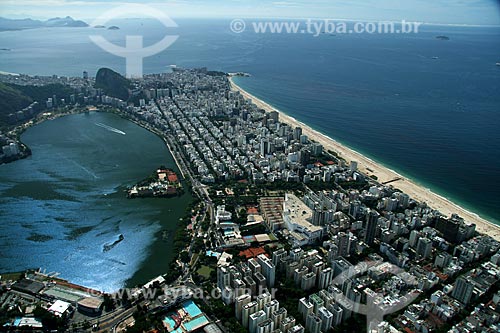  Assunto: Vista aérea da Lagoa Rodrigo de Freitas e das praias de Ipanema e Leblon / Local: Rio de Janeiro (RJ) - Brasil / Data: 02/2011 