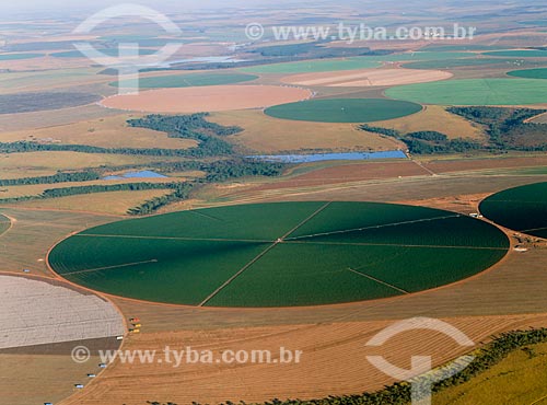  Assunto: Plantação de soja - uso de pivô central para irrigação / Local: Luziânia - Góias (GO) - Brasil / Data: 2009 