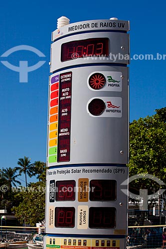  Assunto: Medidor de raios UV na Praia de Copacabana / Local: Copacabana - Rio de Janeiro (RJ) - Brasil / Data: 04/2011 
