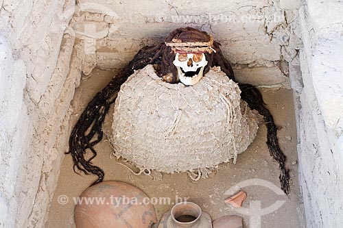  Assunto: Múmias no Cemitério de Chauchilla (Cementerio de Chauchilla), descobertas na década de 1920 / Local: Nasca - Departamento de Ica - Peru - América do Sul / Data: 17/05/2011 
