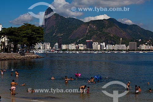  Assunto: Praia da Urca com Enseada de Botafogo e Cristo Redentor ao fundo / Local: Urca - Rio de Janeiro (RJ) - Brasil / Data: 02/2011 