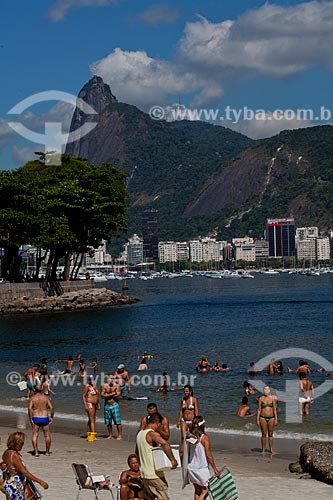  Assunto: Praia da Urca com Enseada de Botafogo e Cristo Redentor ao fundo / Local: Urca - Rio de Janeiro (RJ) - Brasil / Data: 02/2011 