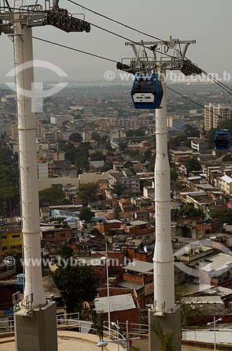  Assunto: Vista de gôndola do teleférico no Complexo do Alemão / Local: Rio de Janeiro (RJ) -  Brasil / Data: 07/2011 