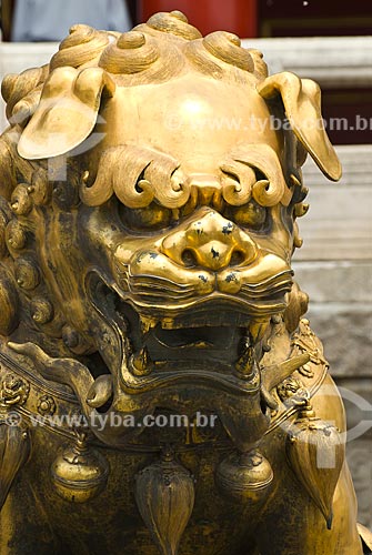  Assunto: Estátua de Leão imperial chinês na Cidade Proibida / Local: Pequim - China - Ásia / Data: 05/2010 