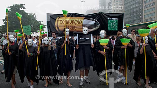  Assunto: Manifestação contra corrupção / Local: Copacabana - Rio de Janeiro (RJ) - Brasil / Data: 10/2011 