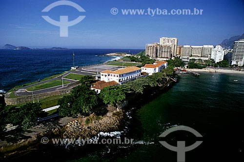  Assunto: Vista aérea do Forte de Copacabana / Local: Copacabana - Rio de Janeiro (RJ) - Brasil / Data: 12/1996 