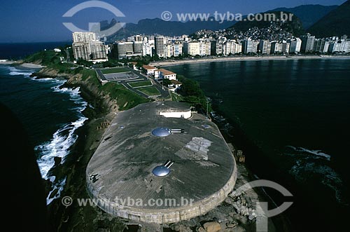  Assunto: Vista aérea do Forte de Copacabana / Local: Copacabana - Rio de Janeiro (RJ) - Brasil / Data: 12/1996 