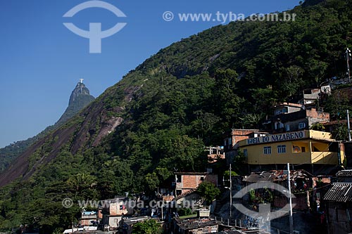  Assunto: Vista da Favela Santa Marta com Cristo Redentor ao fundo / Local: Rio de Janeiro (RJ) - Brasil / Data: 05/2011 