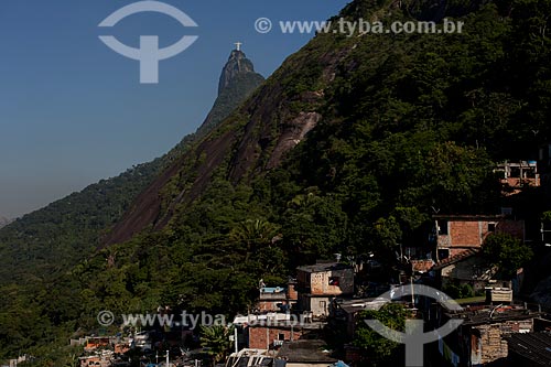  Assunto: Vista da Favela Santa Marta com Cristo Redentor ao fundo / Local: Rio de Janeiro (RJ) - Brasil / Data: 05/2011 