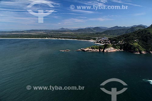  Assunto: Vista de Barra de Guaratiba com Restinga de Marambaia do lado esquerdo / Local: Guaratiba - Rio de Janeiro (RJ) - Brasil / Data: 01/2012 