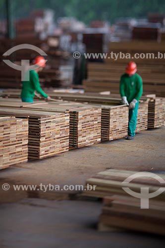  Assunto: Homens trabalhando na madeireira Precious Wood Amazon  / Local: Itacoatiara - Amazonas (AM) - Brasil / Data: 10/2011 
