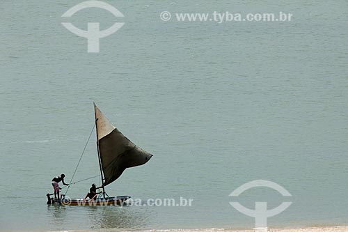  Assunto: Jangada navegando no estuário do Rio Coreaú  / Local: Camocim - Ceará (CE) - Brasil / Data: 11/2011 