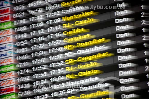  Assunto: Painel de voos do Aeroporto Internacional Salgado Filho / Local: Porto Alegre - Rio Grande do Sul (RS) - Brasil / Data: 02/2012 