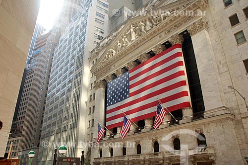  Assunto: Fachada da Bolsa de Valores de New York / Local: Nova Iorque - Estados Unidos da América - EUA / Data: 09/2008 