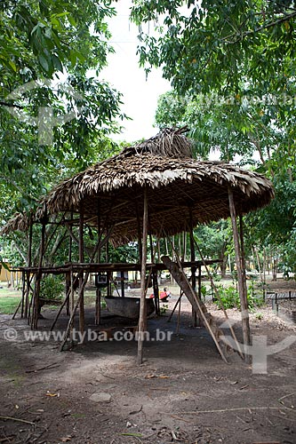  Assunto: Museu Sacaca - Casa típica da etnia indígena Wajãpi (Conhecida como Casa Jura) / Local: Macapá - Amapá (AP) - Brasil / Data: 04/2012 
