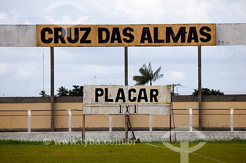  Assunto: Detalhe do placar do Estádio Municipal Carmelito Barbosa Alves - Barbosão / Local: Cruz das Almas - Bahia (BA) - Brasil / Data: 07/2012 