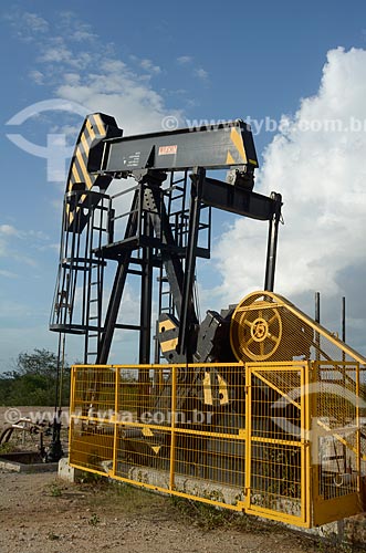  Assunto: Bomba de vareta de sucção - também conhecida como Cavalo de pau - extraindo petróleo perto da RN-221 / Local: Rio Grande do Norte (RN) - Brasil / Data: 04/2012 