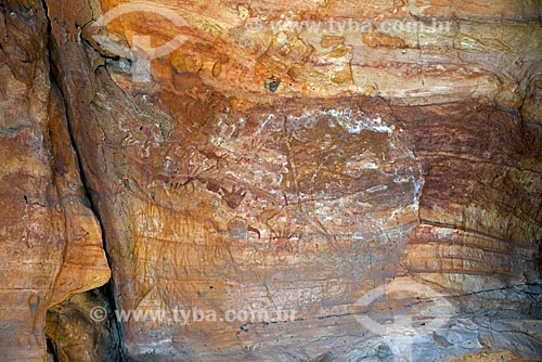  Assunto: Inscrições rupestres na Caverna dos Breus no Parque Nacional do Catimbau / Local: Buíque - Pernambuco (PE) - Brasil / Data: 08/2012 