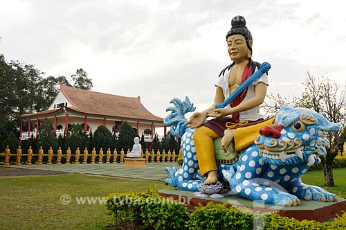  Assunto: Estátua de Manjushri Bodhisattva - representa sabedoria, inteligência e realização - em templo Budista / Local: Foz do Iguaçu - Paraná (PR) - Brasil / Data: 07/2012 