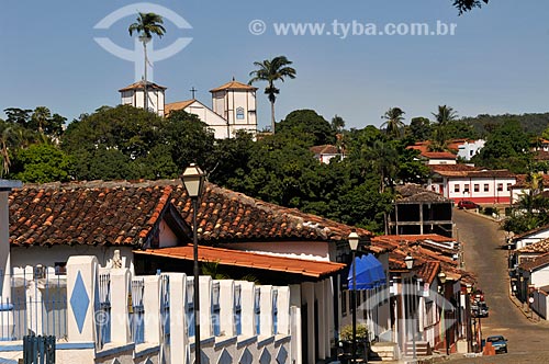  Assunto: Casario da Rua do Lazer - antiga Rua do Rosário - e Igreja Nossa Senhora do Rosário (1761) ao fundo / Local: Pirenópolis - Goiás (GO) - Brasil / Data: 05/2012 