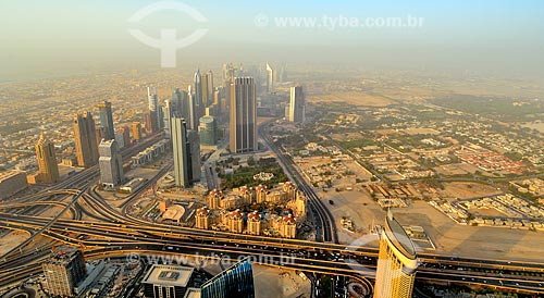  Assunto: Vista do complexo de prédios do Dubai International Financial Center (DIFC) do Edifício Burj Khalifa - edifício mais alto do mundo / Local: Dubai - Emirados Árabes Unidos - Ásia / Data: 03/2012 