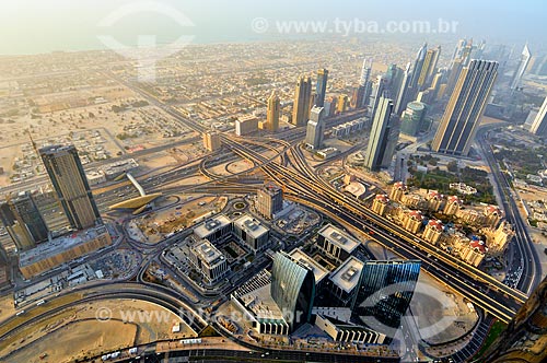  Assunto: Vista do complexo de prédios do Dubai International Financial Center (DIFC) do Edifício Burj Khalifa - edifício mais alto do mundo / Local: Dubai - Emirados Árabes Unidos - Ásia / Data: 03/2012 