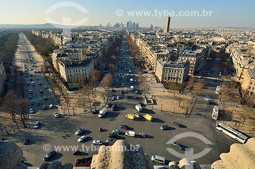  Assunto: Vista da Avenida Champs Élysées do Arco do Triunfo / Local: Paris - França - Europa / Data: 02/2012 
