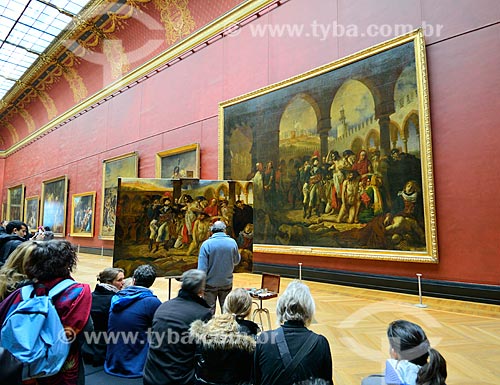  Assunto: Pintor fazendo a reprodução de um quadro no Museu do Louvre / Local: Paris - França - Europa / Data: 02/2012 