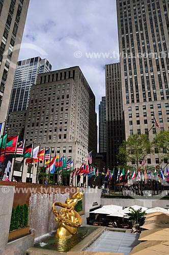  Assunto: Estátua de Prometeus no Rockefeller Plaza / Local: Manhattan - Nova Iorque - Estados Unidos - América do Norte / Data: 09/2010 