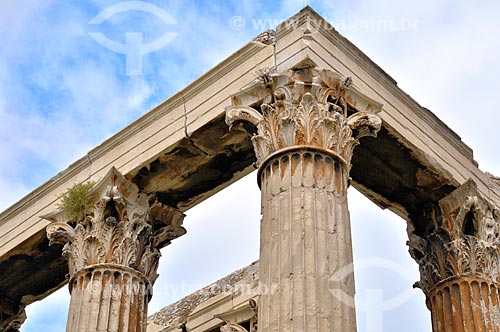  Assunto: Detalhes das colunas do Templo de Zeus Olímpico / Local: Atenas - Grécia - Europa / Data: 04/2011 