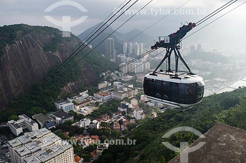  Assunto: Bondinho do Pão de Açúcar fazendo a travessia entre o Morro da Urca e o Pão de Açúcar / Local: Urca - Rio de Janeiro (RJ) - Brasil / Data: 07/2012 