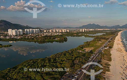  Assunto: Vista da lagoa de Marapendi e da Praia da Barra da Tijuca / Local: Barra da Tijuca - Rio de Janeiro (RJ) - Brasil / Data: 01/2013 
