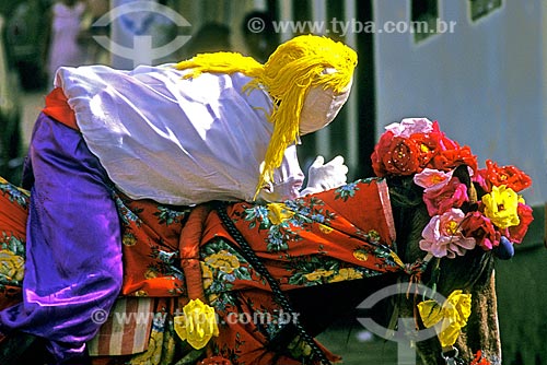  Assunto: Cavaleiro mascarado durante a Festa do Divino / Local: Pirenópolis - Goiás (GO) - Brasil / Data: 2000 