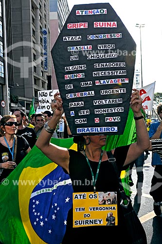  Assunto: Manifestação Fora Sarney na Avenida Paulista / Local: São Paulo (SP) - Brasil / Data: 2009 