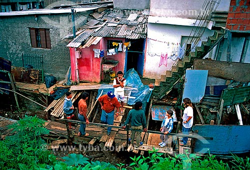  Assunto: Casas na favela de Heliópolis / Local: Cidade Nova Heliópolis - São Paulo (SP) - Brasil / Data: 1994 