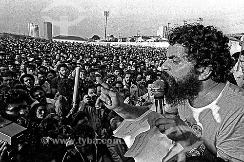  Assunto: Luiz Inácio Lula da Silva discursando em assembléia do Sindicato dos Siderúrgicos e Metalúrgicos / Local: São Paulo (SP) - Brasil / Data: 1980 