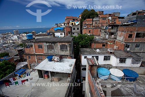  Assunto: Vista de casas do Morro do Cantagalo / Local: Ipanema - Rio de Janeiro (RJ) - Brasil / Data: 04/2010 