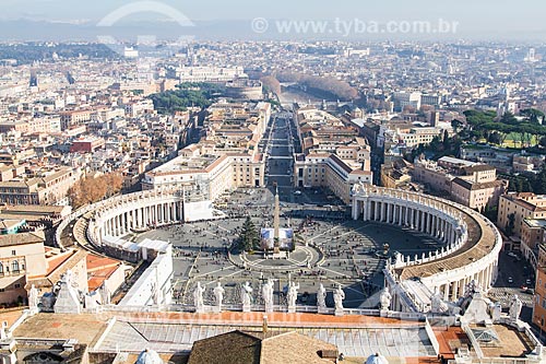  Assunto: Vista da Praça de São Pedro a partir do Domo da Basílica de São Pedro / Local: Cidade do Vaticano - Roma - Itália - Europa / Data: 12/2012 