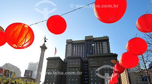  Assunto: Luminárias Japonesas na Union Square / Local: São Francisco - Califórnia - Estados Unidos da América - EUA / Data: 02/2013 