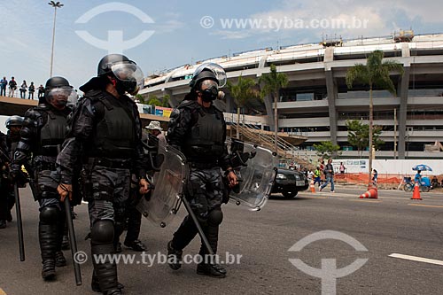  Assunto: Policiais da Tropa de Choque durante a retirada de indígenas na Aldeia Maracanã / Local: Maracanã - Rio de Janeiro (RJ) - Brasil / Data: 03/2013 