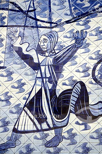  Assunto: Painel de Azulejos de Cândido Portinari na Igreja São Francisco de Assis (1943) - também conhecida como Igreja da Pampulha / Local: Pampulha - Belo Horizonte - Minas Gerais (MG) - Brasil / Data: 01/2013 